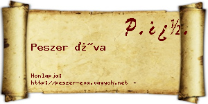 Peszer Éva névjegykártya